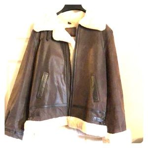 Vintage St John's Bay leather bomber coat